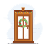 illustrations of christmas door