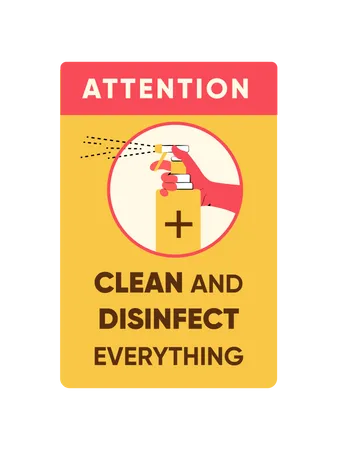 Clean and disinfect Illustration