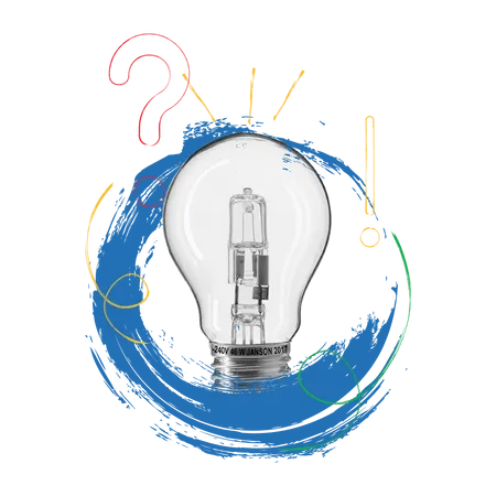 Concept-base illustration of creative idea with light bulb image Illustration