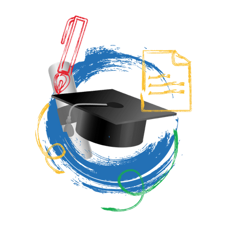 Concept-based photo illustration of graduation Illustration