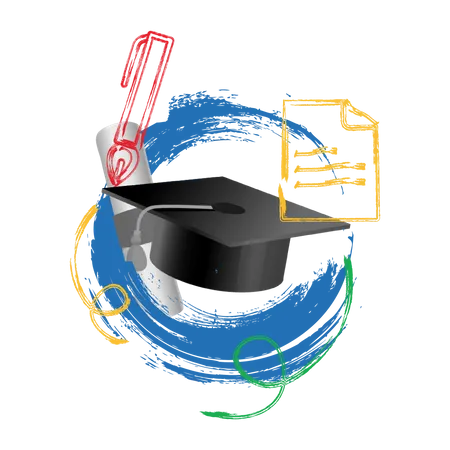 Concept-based photo illustration of graduation Illustration