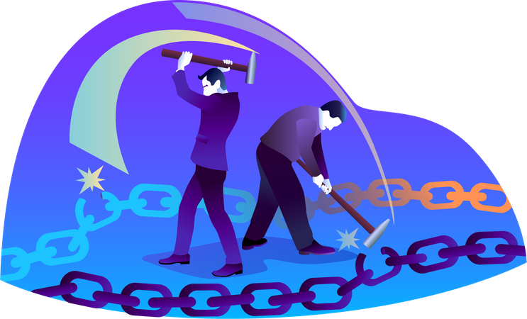 Concept of Broken Links Illustration