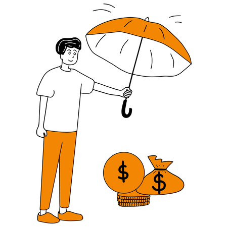 Concept of Securing Money in business startup Illustration