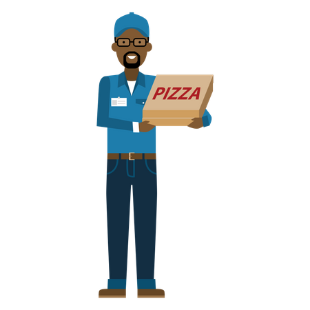Deliveryman with pizza Illustration