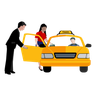 illustration driver open door for passenger