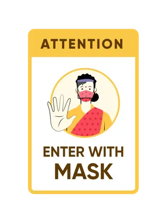 Enter with mask Illustration