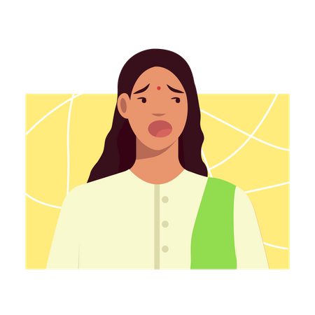 Female facing anxiety Illustration