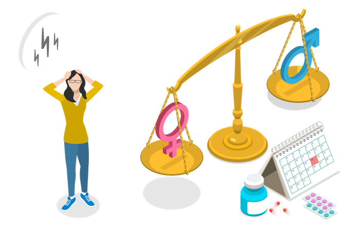Female Hormone Imbalance Illustration