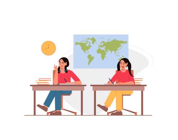 Free Alunos em uma aula  Ilustração