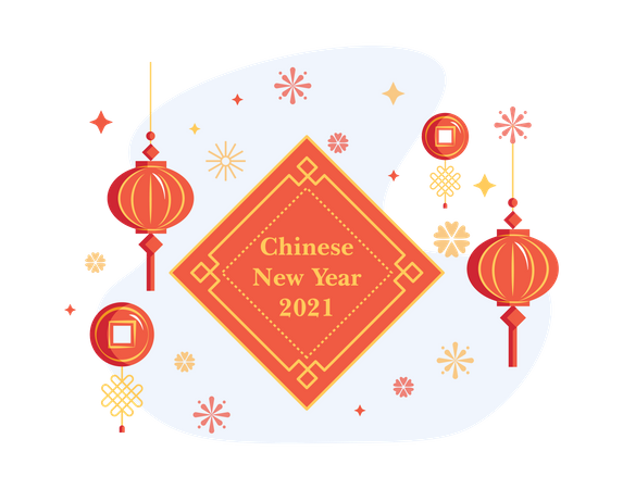 Free Año nuevo chino 2021  Ilustración
