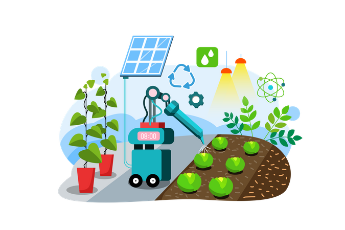 Free Automatic watering machine  Illustration