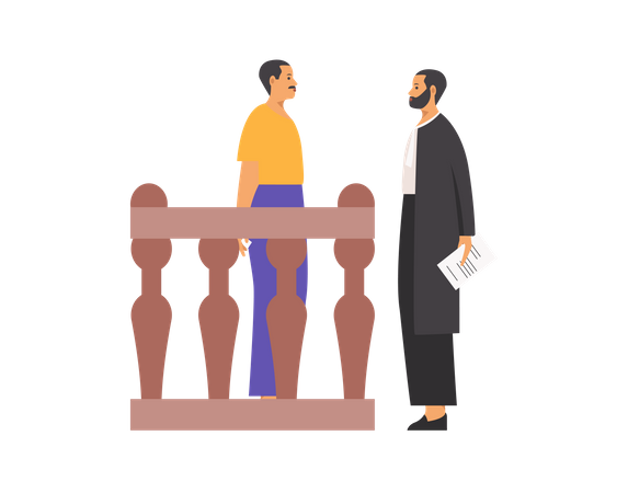 Free Avocat posant des questions à l'homme  Illustration