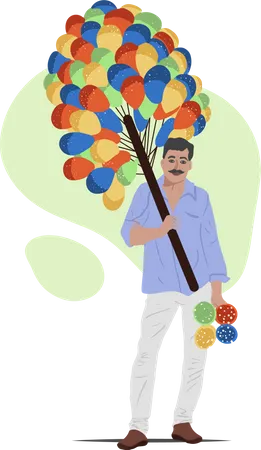 Free Balloon Guy Illustration