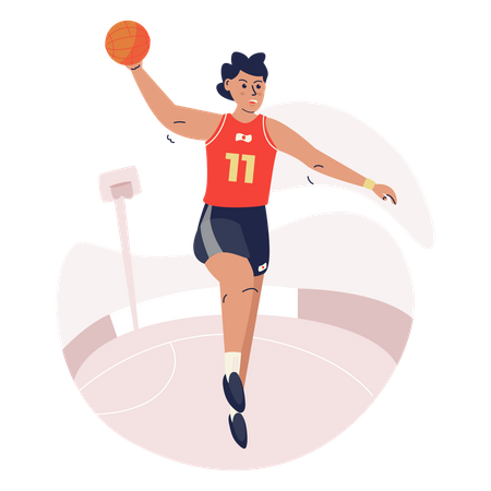 Free Basketball athlete jump with ball  Illustration