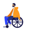 man sitting on wheelchair illustration