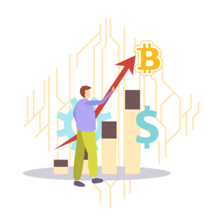 Free Bitcoin-Investitionsgewinn  Illustration