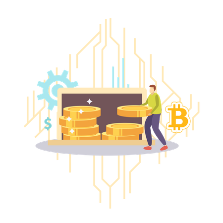 Free Bitcoin Investment  Illustration
