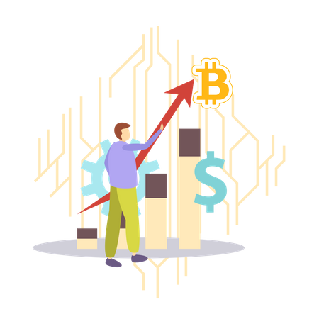 Free Bitcoin Investment Profit  Illustration