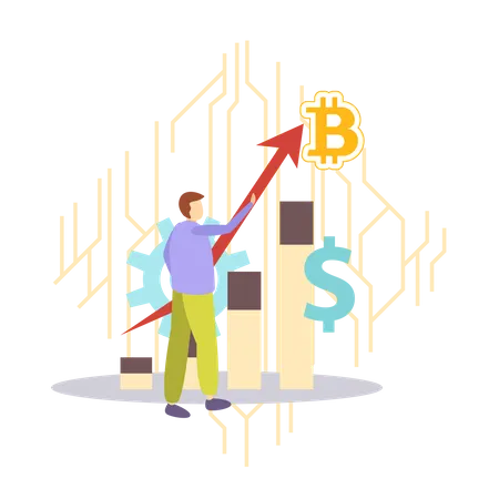 Free Bitcoin Investment Profit  Illustration