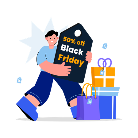 Free Black Friday Shopping Promotion  Illustration