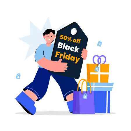 Free Black Friday Shopping Promotion  Illustration