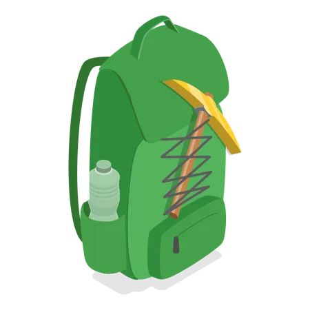 Free Bolsa de viagem junto com equipamento de camping  Ilustração