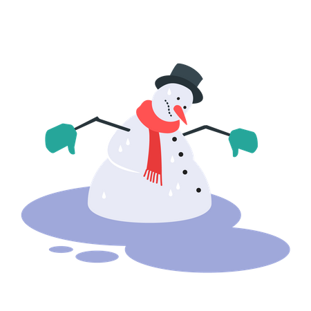 Free Boneco de neve derretendo  Ilustração