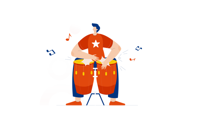 Free Boy playing drums  Illustration