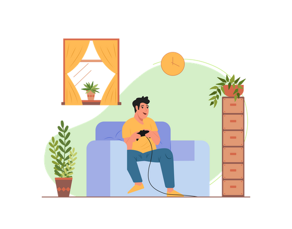 Free Boy playing video game  Illustration