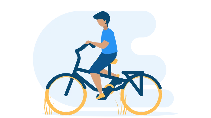 Free Boy riding cycle Illustration