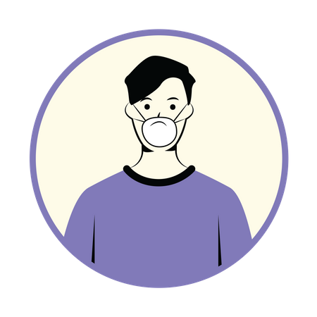 Free Boy with mask  イラスト