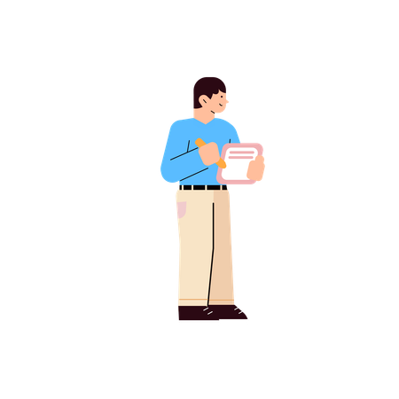 Free Boy Writing Note  Illustration
