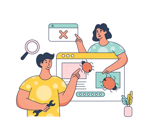 Free Bug Fixing  Illustration