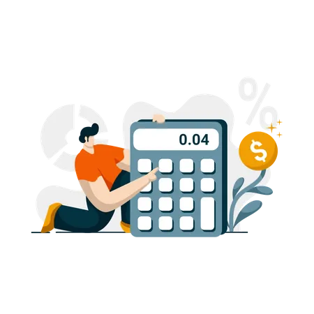 Free Interest Calculator Icon Flat Illustration For Business Finance Loan Color Blue Orange Black Yellow Perfect For Ui Ux Design Web App Branding Projects Advertisement Social Media Post Illustration