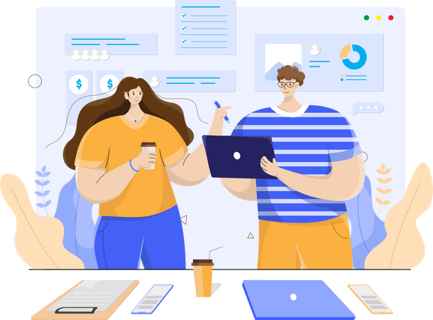 Free Business discussion  Illustration