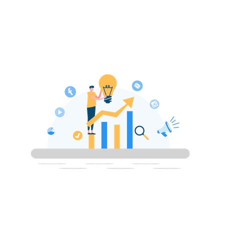 Free Business growth using marketing  Illustration