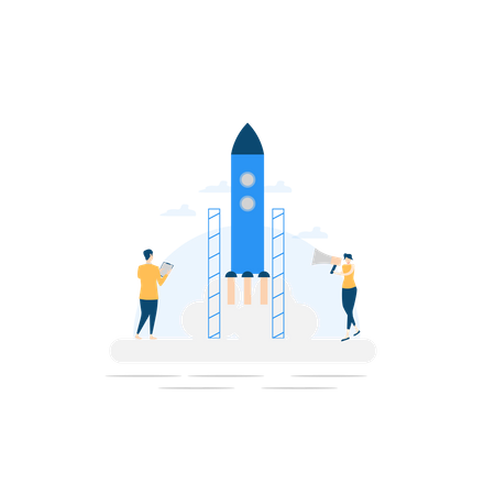 Free Business launch  Illustration