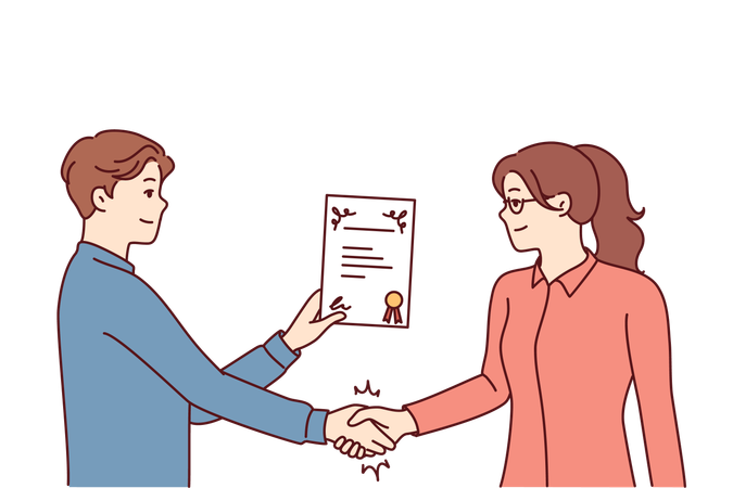 Free Business partners are signing business deal  Illustration