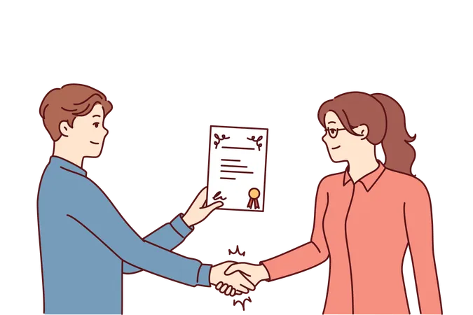 Free Business partners are signing business deal  Illustration