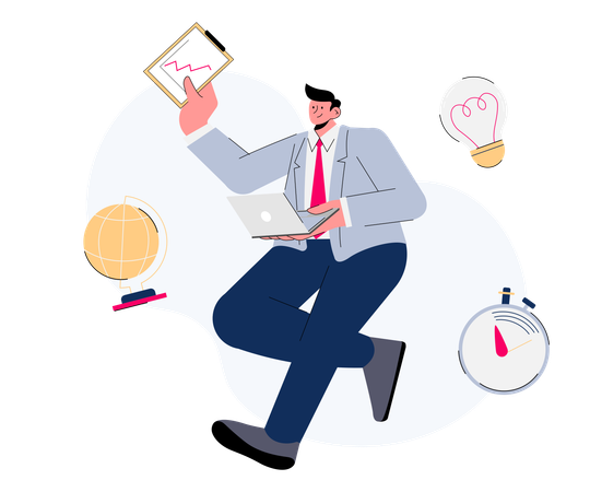 Free Entrepreneur managing a business  イラスト