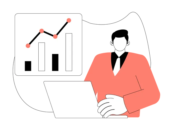 Free Businessman analyzing data  Illustration
