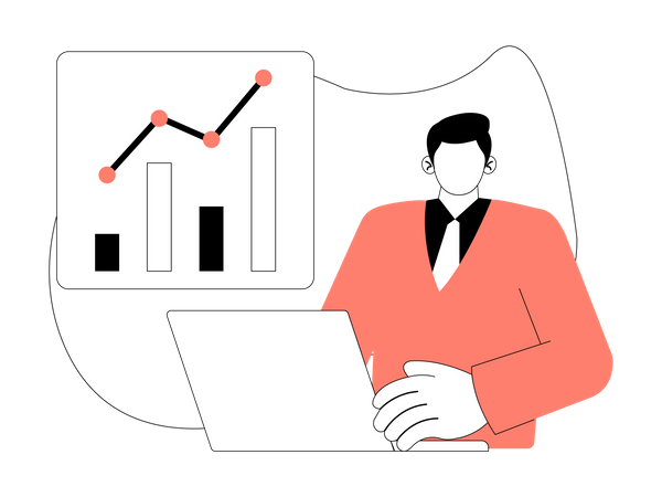 Free Businessman analyzing data  Illustration