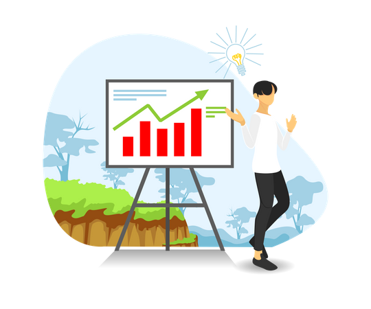 Free Businessman giving presentation  Illustration