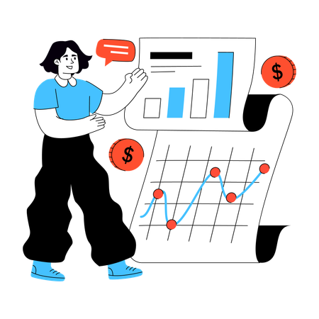Free Businessman reviews Financial Report  Illustration