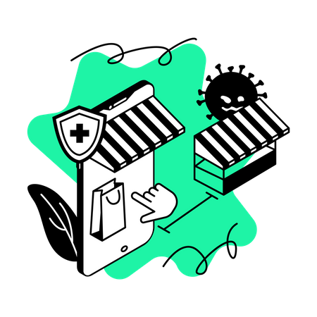 Free Buying online groceries  Illustration