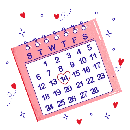 Free Calendario de san valentin  Ilustración