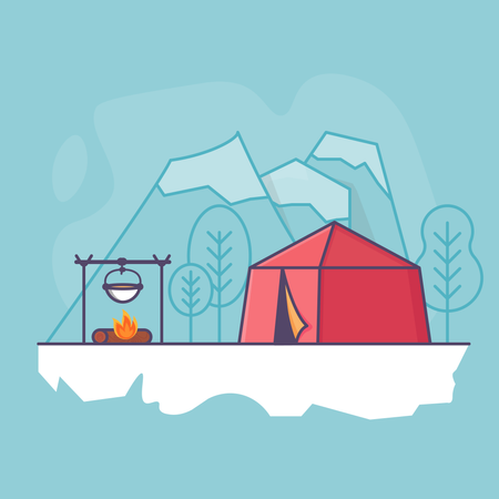 Free Camping  Illustration