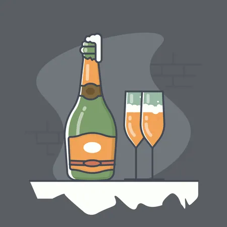 Free Sekt  Illustration