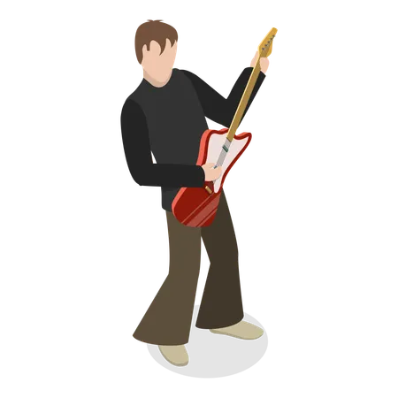 Free Chanteur jouant avec de la guitare sur scène  Illustration