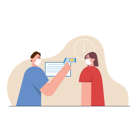 Free Checking temperature  イラスト